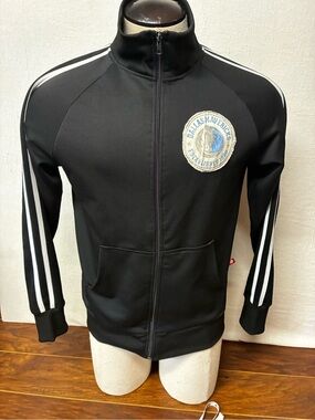 Dallas Mavericks Black Zip-Up Track Jacket with White Stripes